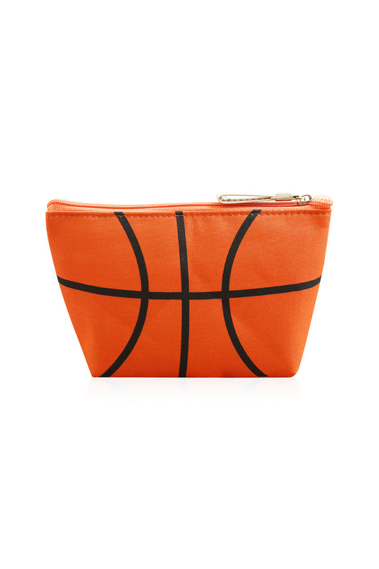 Sports Print Makeup Bag Travel Case Organizer Pouch - Basketball