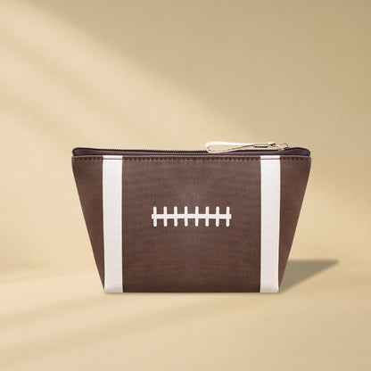 Sports Print Makeup Bag Travel Case Organizer Pouch - Football