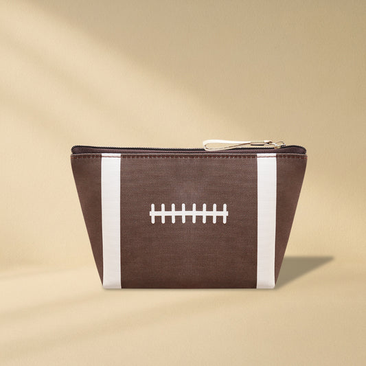 Sports Print Makeup Bag Travel Case Organizer Pouch - Football