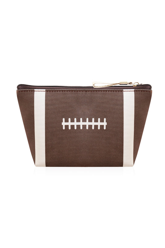 Sports Print Makeup Bag Travel Case Organizer Pouch - Football