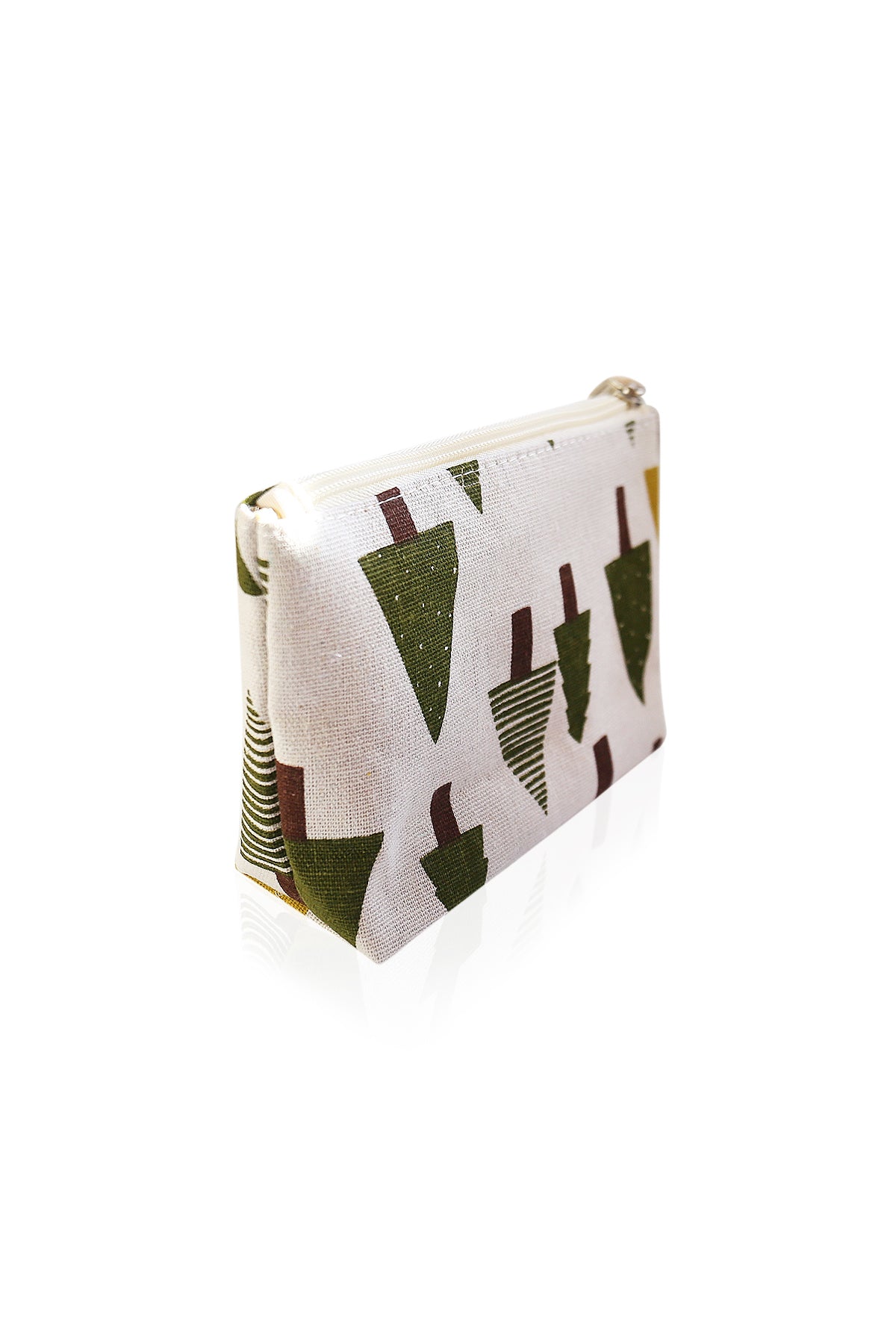 Small Makeup Bag Cute Print Cosmetic Toiletry Pouch - Green