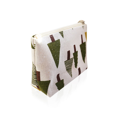 Small Makeup Bag Cute Print Cosmetic Toiletry Pouch - Green