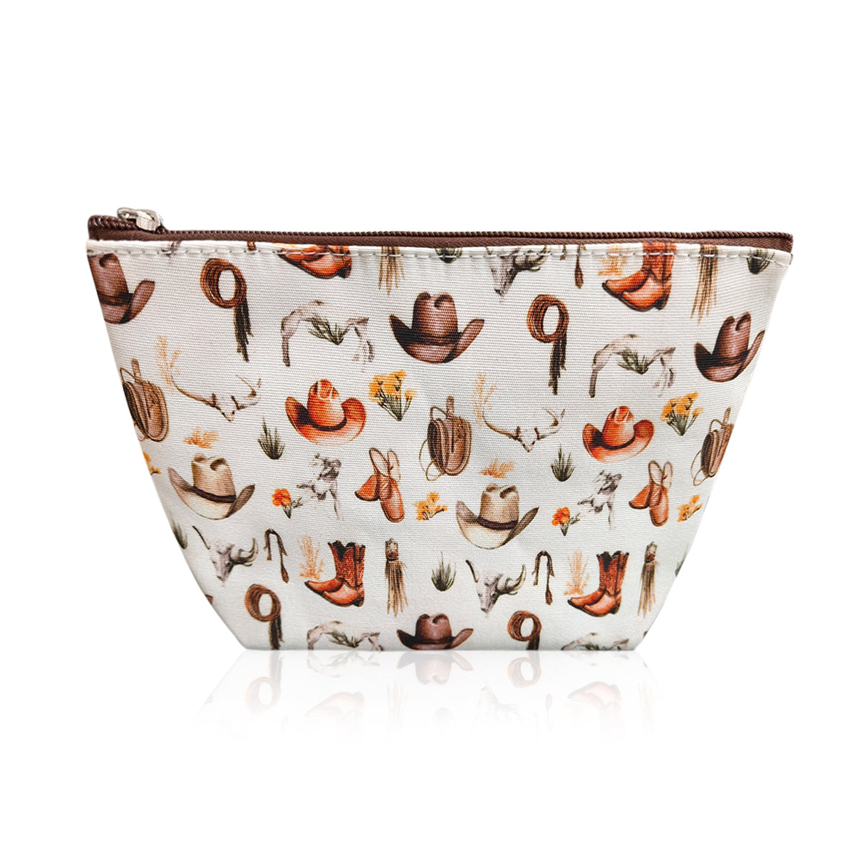 Sports Print Makeup Bag Travel Case Organizer Pouch - Western