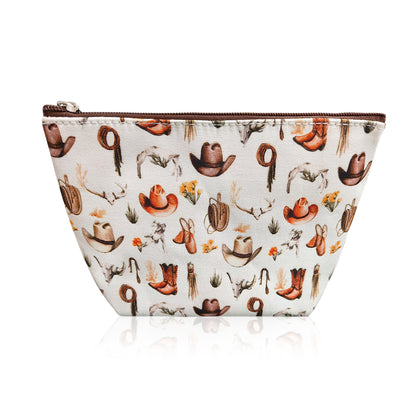 Sports Print Makeup Bag Travel Case Organizer Pouch - Western