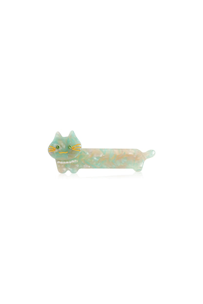Hair Claw Clip for Women and Girls - Cute Small Acrylic Hair Pin Cat - Mint