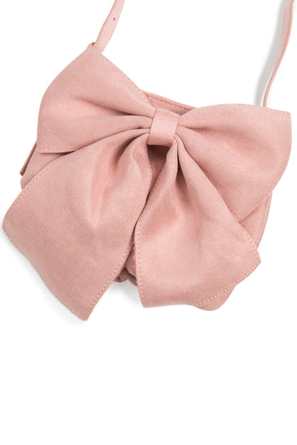 Cute Large Bow Faux Suede Shoulder Bag