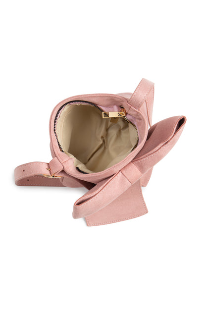 Cute Large Bow Faux Suede Shoulder Bag