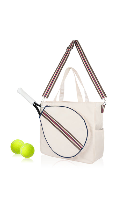 Tote Sport Gym Bag - Tennis Racquet Head Case for Women - Brown Multicolor