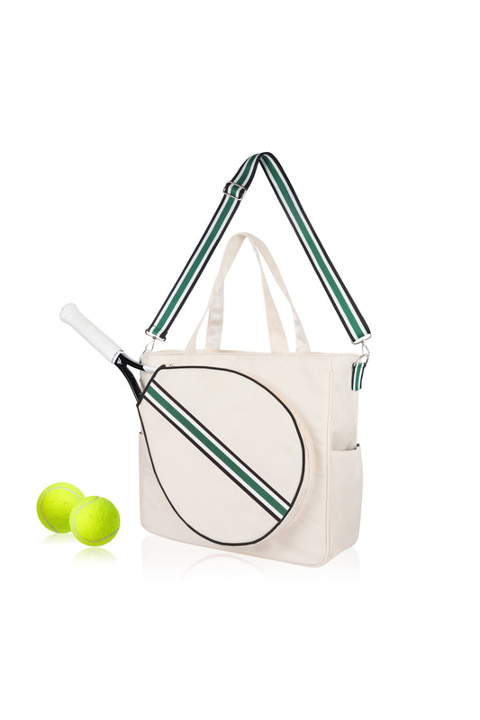 Tote Sport Gym Bag - Tennis Racquet Head Case for Women - Green Black