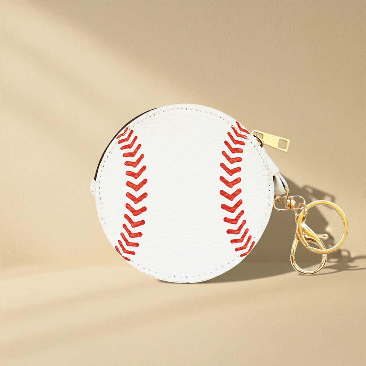 Baseball Key Chain Bag Charm - Sports Coin Purse Zip Pouch Cute Team Gift