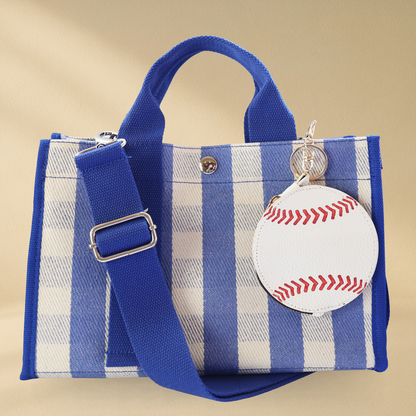 Baseball Key Chain Bag Charm - Sports Coin Purse Zip Pouch Cute Team Gift