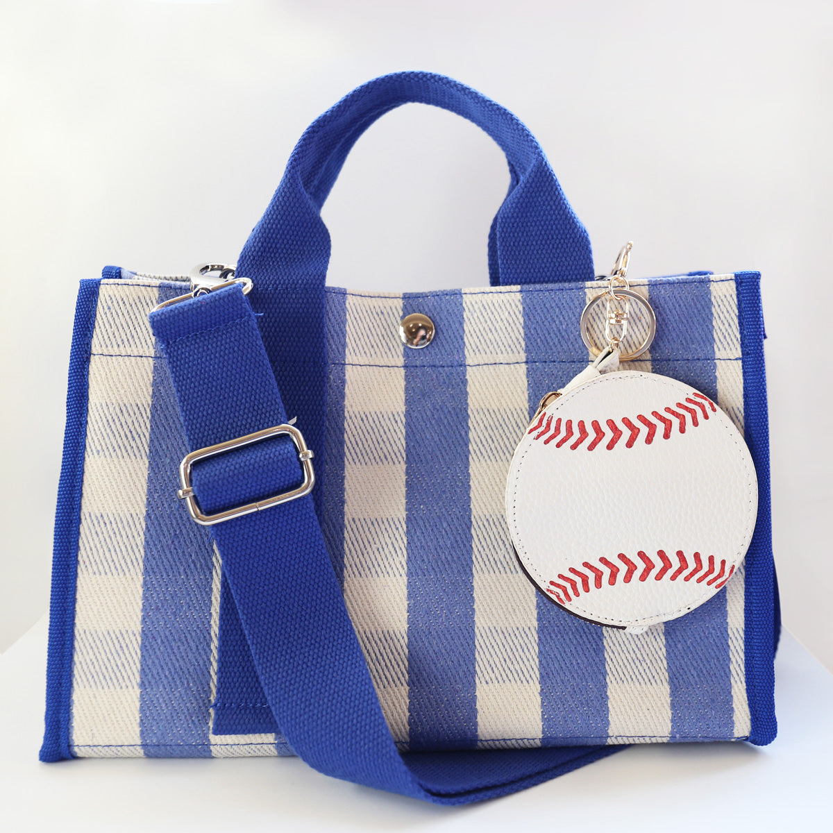 Baseball Key Chain Bag Charm - Sports Coin Purse Zip Pouch Cute Team Gift