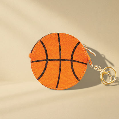 Basketball Key Chain Bag Charm - Sports Coin Purse Zip Pouch Cute Team Gift