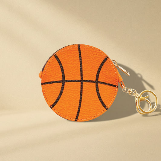 Basketball Key Chain Bag Charm - Sports Coin Purse Zip Pouch Cute Team Gift