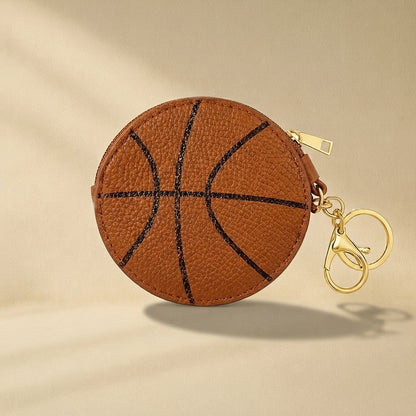 Basketball Key Chain Bag Charm - Sports Coin Purse Zip Pouch Cute Team Gift