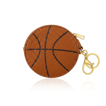 Basketball Key Chain Bag Charm - Sports Coin Purse Zip Pouch Cute Team Gift