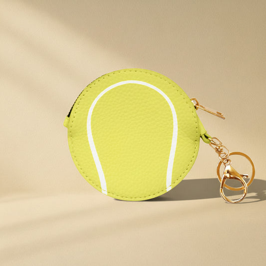 Tennis Ball Key Chain Bag Charm - Sports Coin Purse Zip Pouch Cute Team Gift