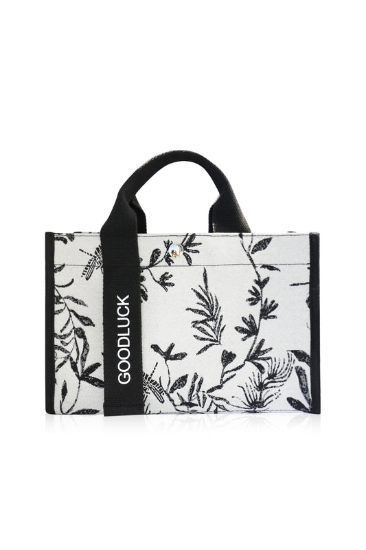 Canvas Tote Bag Shoulder Crossbody Strap Structured Purse Handbag -  Floral