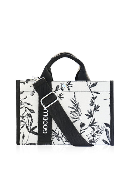 Canvas Tote Bag Shoulder Crossbody Strap Structured Purse Handbag -  Floral