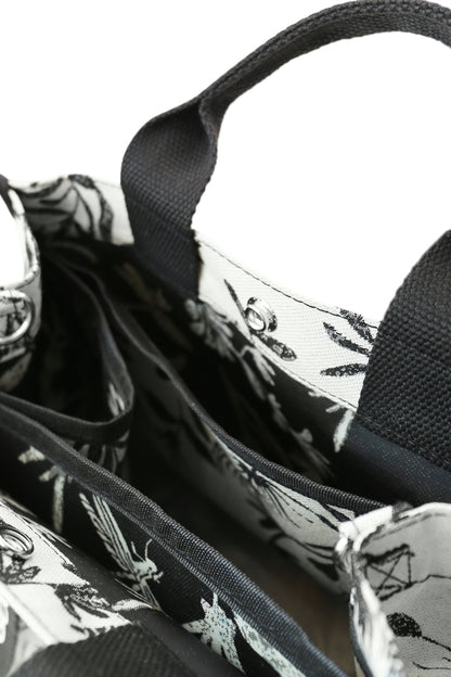 Canvas Tote Bag Shoulder Crossbody Strap Structured Purse Handbag -  Floral