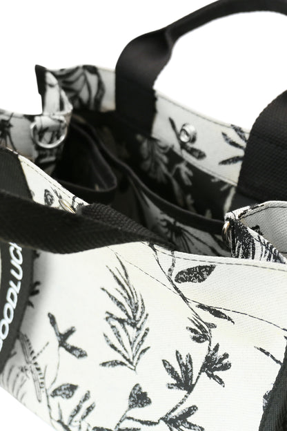 Canvas Tote Bag Shoulder Crossbody Strap Structured Purse Handbag -  Floral