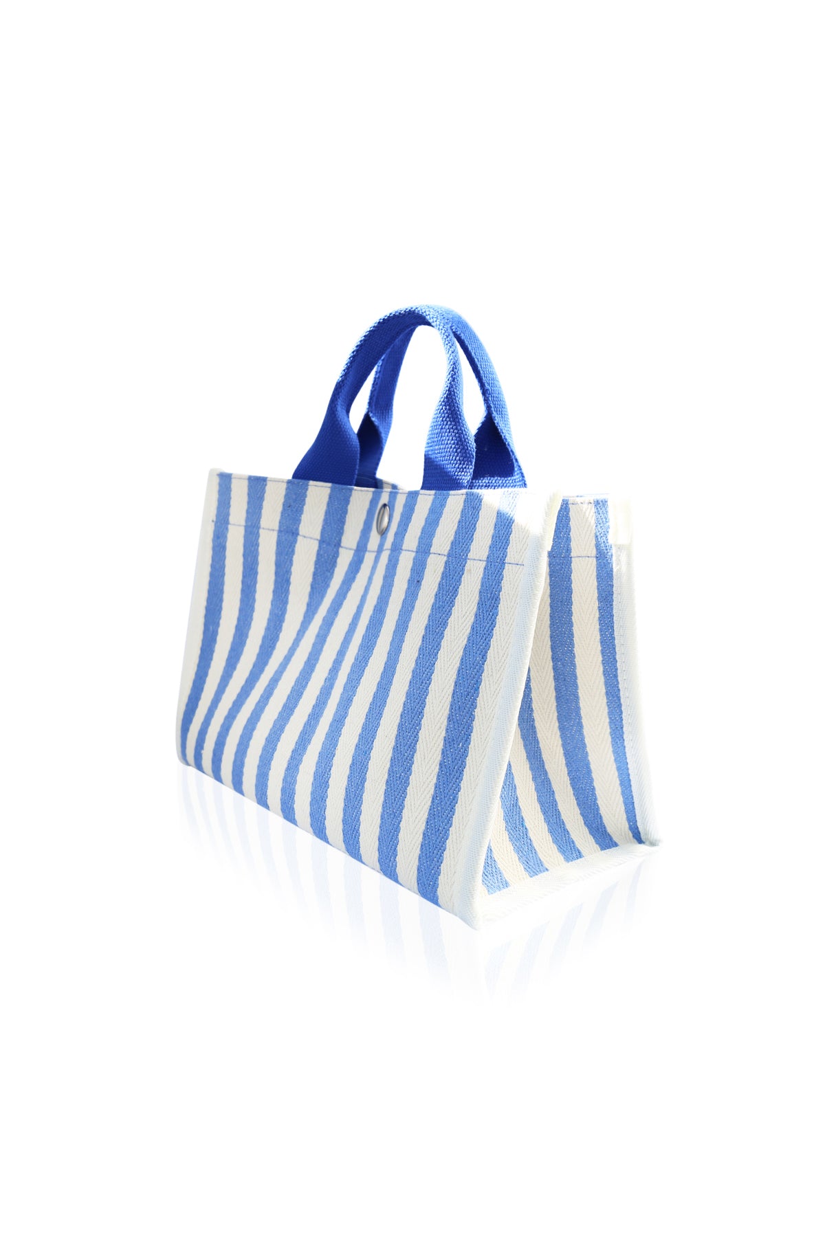 Canvas Tote Bag Shoulder Crossbody Strap Structured Purse Handbag -  Stripe Light Blue