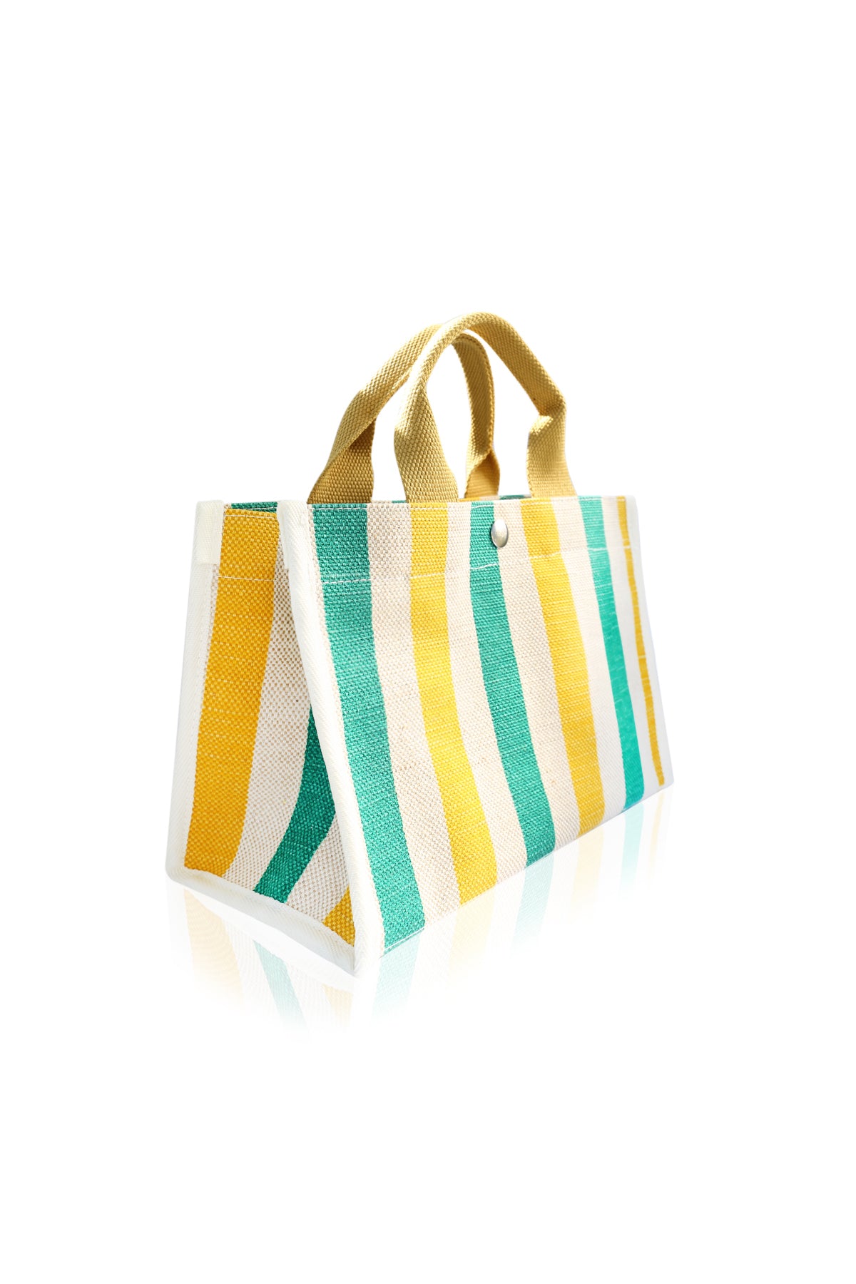 Canvas Tote Bag Shoulder Crossbody Strap Structured Purse Handbag -  Stripe Yellow