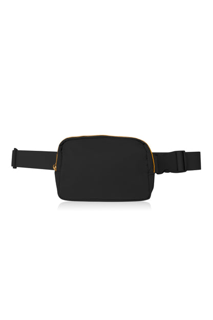 Belt Bag Waist Pouch Adjustable Strap Running Travel Fanny Pack - Black