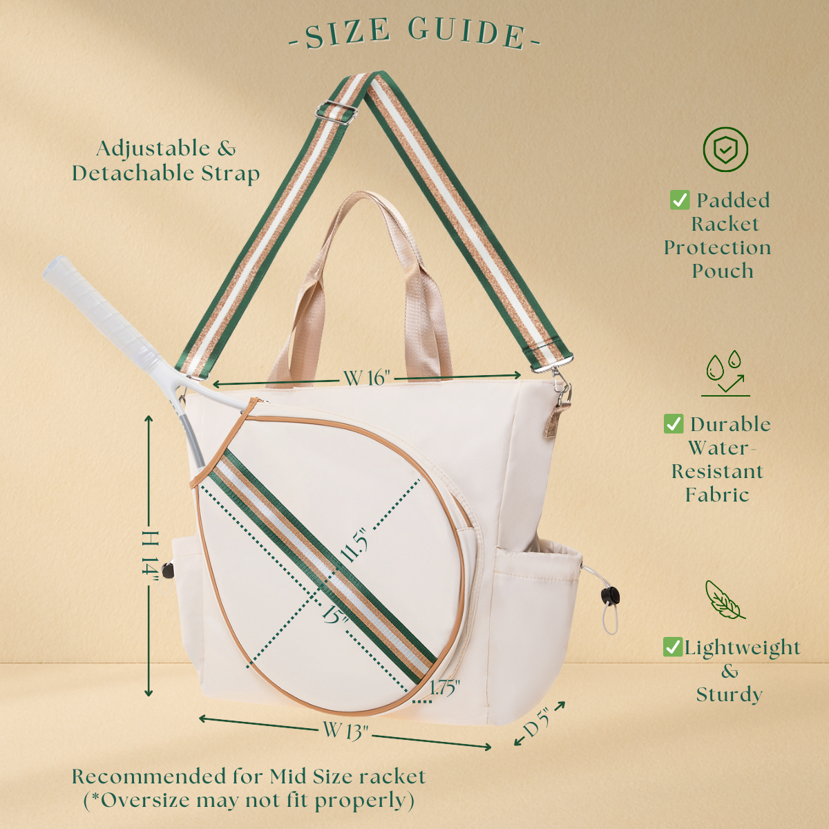 Tennis Striped Tote Bag  - Ivory/Red Stripe