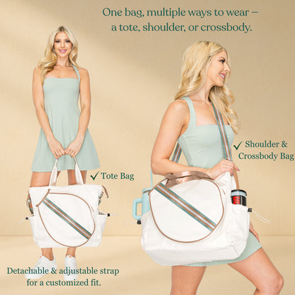 Tennis Striped Tote Bag  - Mint