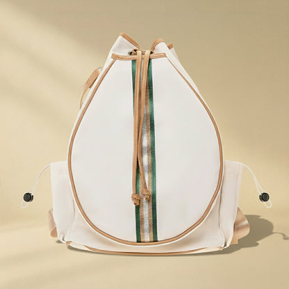 Tennis Convertible Backpack - Beige/Gold Green