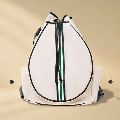 Tennis Convertible Backpack - Beige/Green Stripe