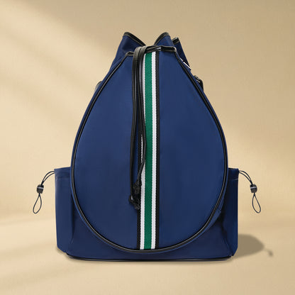 Tennis Convertible Backpack - Navy/Green Stripe