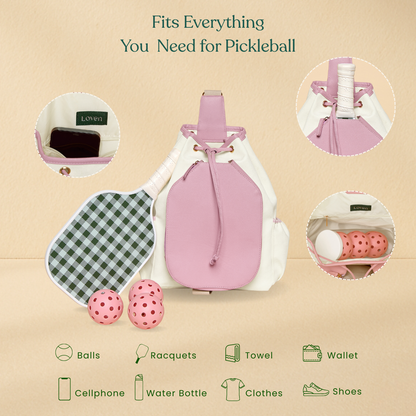 Pickleball Sling Bag - Large Capacity, Stylish, Eco-Friendly - Pink