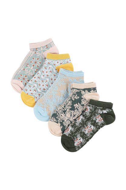 Cute Teddy Bear Colorful Women's Ankle Socks Set