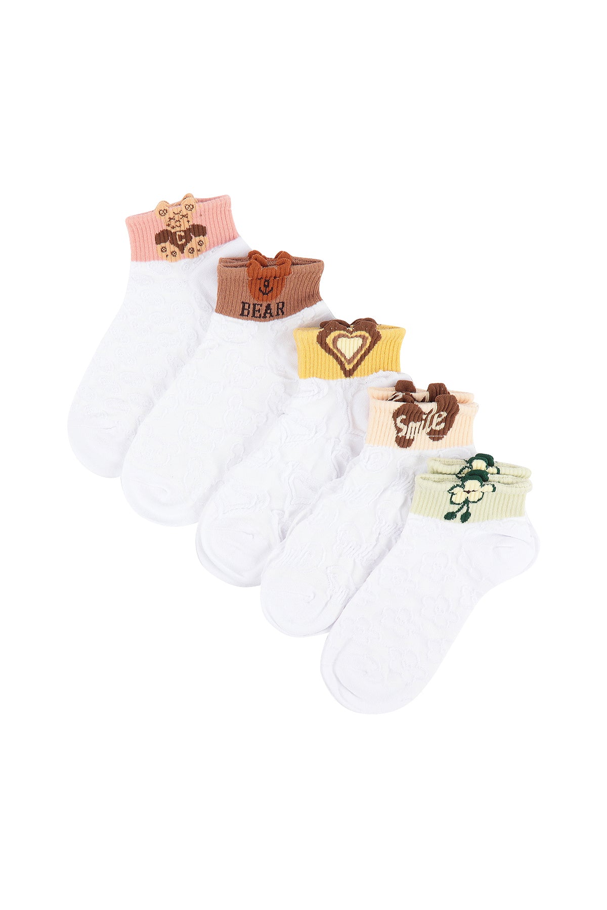 Cute Floral Colorful Women's Ankle Socks Set