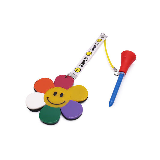 Golf Tees Hanger Accessories Smile Flower - Multicolor