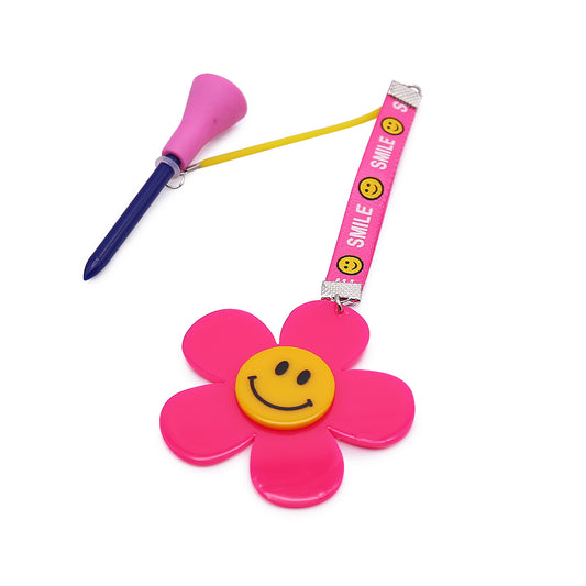 Golf Tees Hanger Accessories Smile Flower - Hot Pink