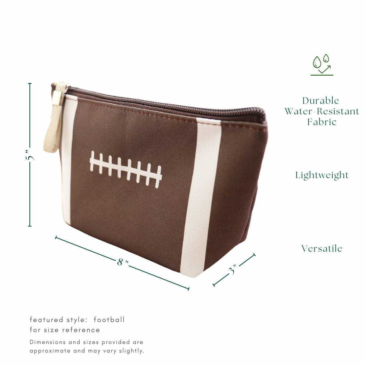 Sports Print Makeup Bag Travel Case Organizer Pouch - Tennis
