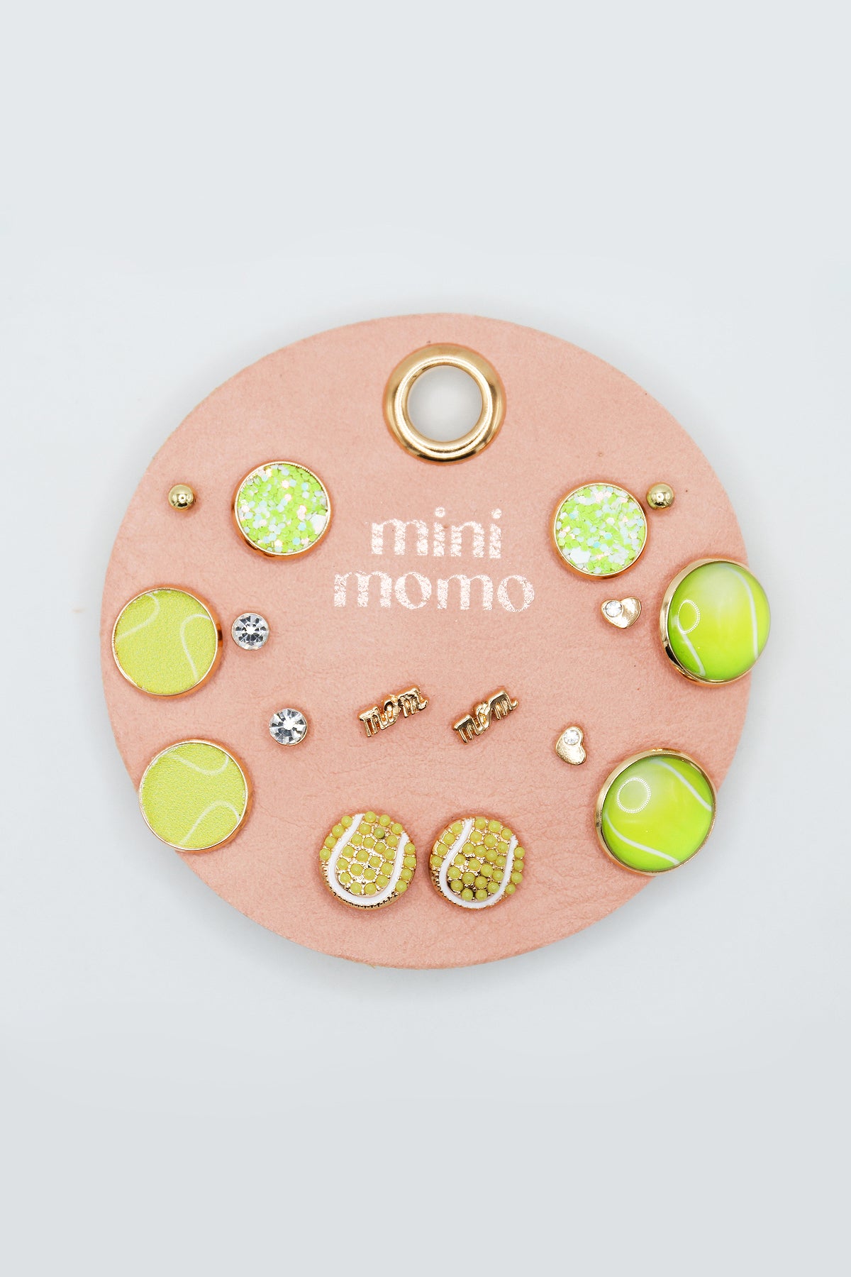 Sports Earring Set for Women Multi Pairs Assorted Multipack - Girl's Stud Earrings Jewelry- Front - Tennis